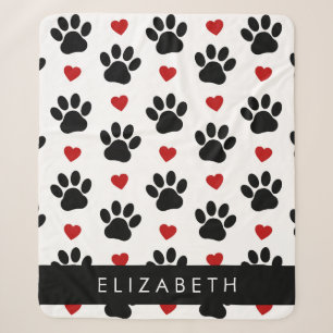 Couverture Sherpa Motif De Pâtes, Pâtes Noires, Coeurs Rouges, Votre