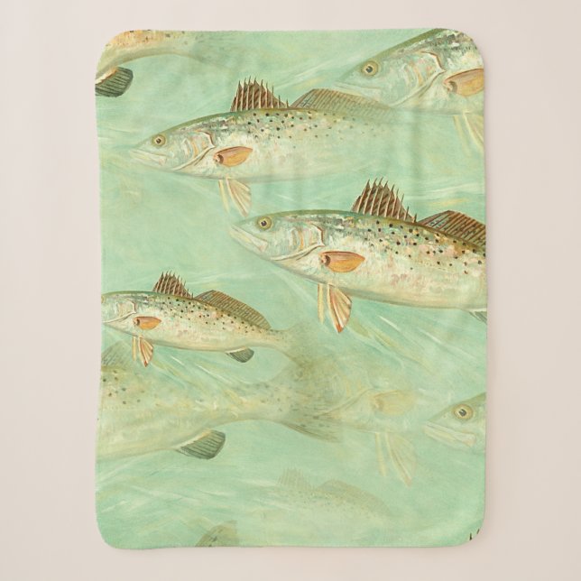 Couverture Sherpa Motif de poisson basse (Devant)
