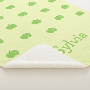 Couverture Sherpa Motif de pommes vertes