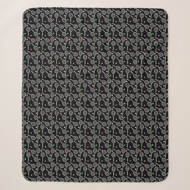 Couverture Sherpa Motif de raquette de tennis (Devant)