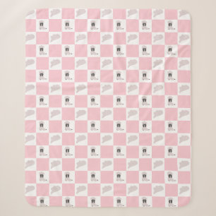 Couverture Sherpa Motif de rodéo rose moderne À damiers fille