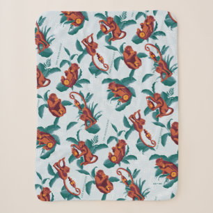 Couverture Sherpa Motif de singes joueurs du Lotus Blanc