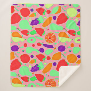 Couverture Sherpa Motif de spectre coloré fruité