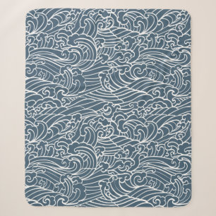 Couverture Sherpa Motif de style Wave japonais