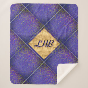 Couverture Sherpa Motif de treillis violet élégant