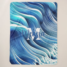 Motif de vague bleue