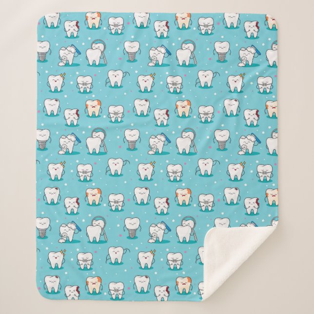 Couverture Sherpa Motif dentaire mignon (Devant)