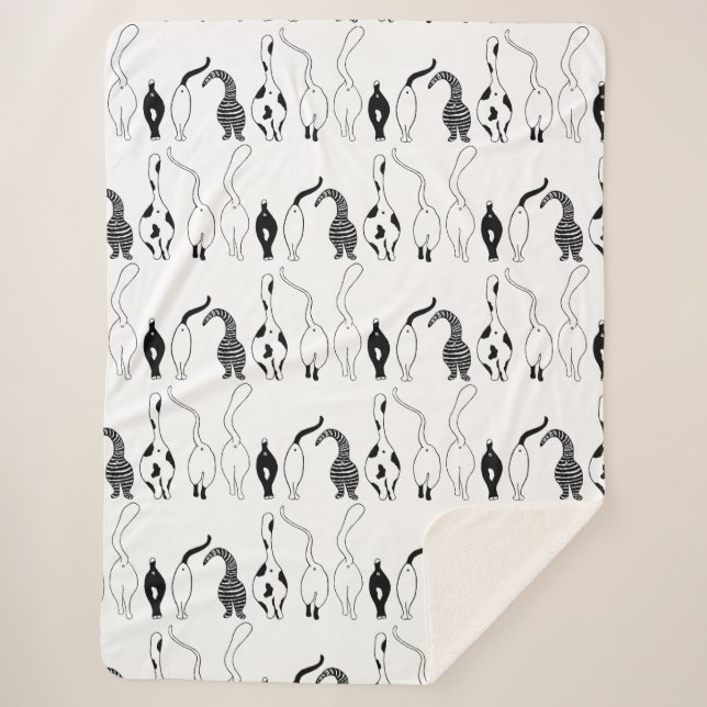 Couverture Sherpa Motif des boutons de chat (Devant)