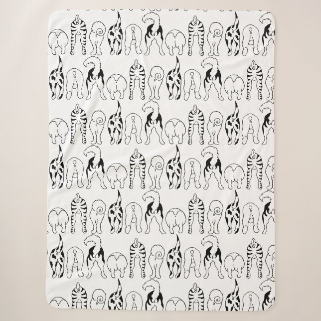 Couverture Sherpa Motif des boutons de chien (Devant)
