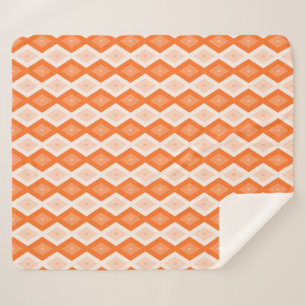 Couverture Sherpa Motif diamant orange