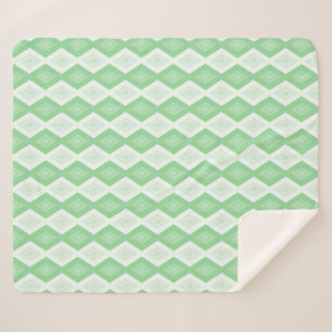 Couverture Sherpa Motif diamant vert pomme