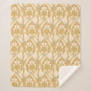 Couverture Sherpa Motif d'illustration Art nouveau rétro