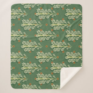 Couverture Sherpa Motif d'illustration des arbres de Noël