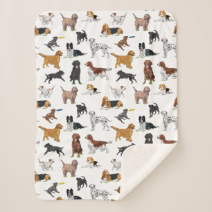 Couverture Sherpa Motif d'illustrations de chiens mignons