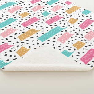 Couverture Sherpa Motif Doodle Abstrait