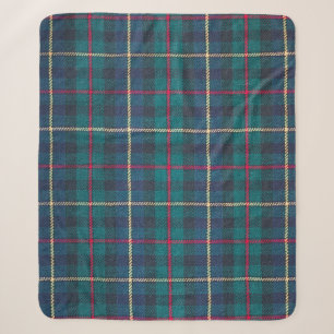Couverture Sherpa Motif écossais écossais rouge, vert, bleu.