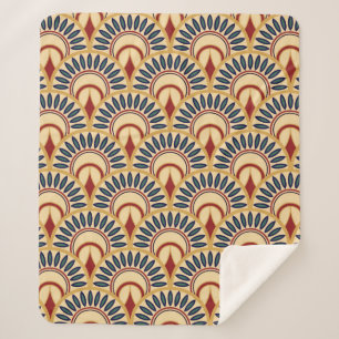 Couverture Sherpa Motif égyptien Motif à échelle de poisson sans cou