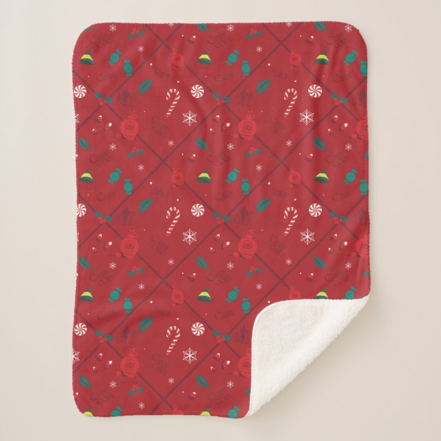 Couverture Sherpa Motif Elf Candy Checker (Devant)