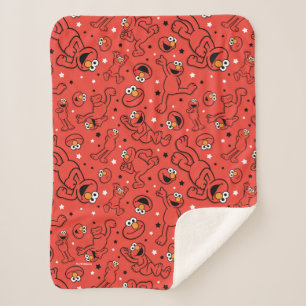 Couverture Sherpa Motif Elmo Dancing Rouge
