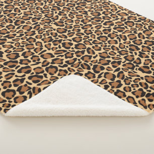 Couverture Sherpa Motif Empreinte de léopard Stylista