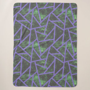 Couverture Sherpa Motif en mosaïque violet et verte