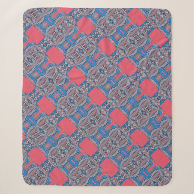 Couverture Sherpa Motif et texte fractionné psychédélique (Devant)