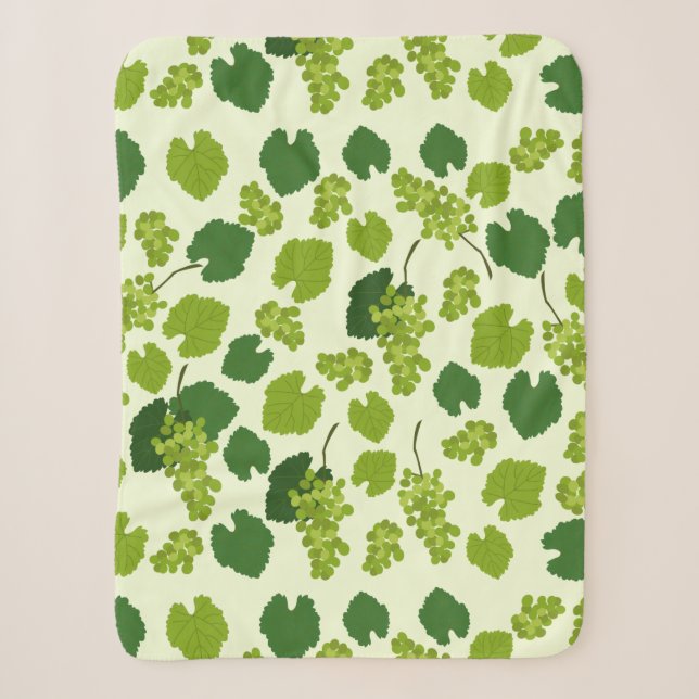 Couverture Sherpa Motif Feuille de raisins et de raisins (Devant)