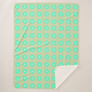 Couverture Sherpa Motif floral à la menthe