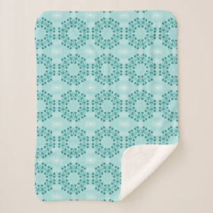 Couverture Sherpa Motif floral, bleu Turquoise