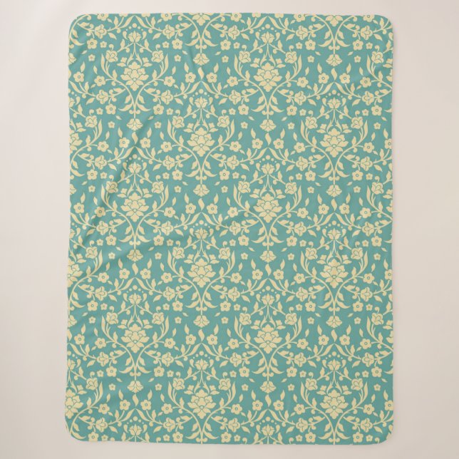 Couverture Sherpa Motif Floral/Damask Sherpa Blanket (Devant)