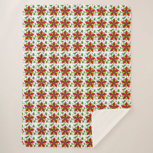 Couverture Sherpa Motif floral d'automne