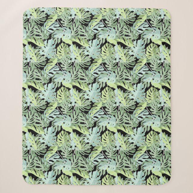 Couverture Sherpa Motif floral de jungle (Devant)