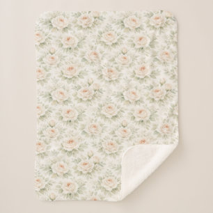 Couverture Sherpa Motif floral de mariage