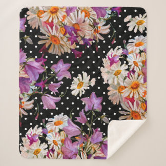 Couverture Sherpa Motif floral incomparable. Bouquet de fleurs sauva