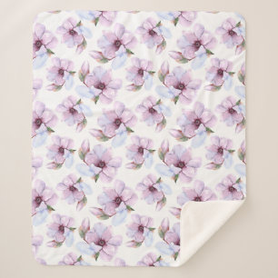 Couverture Sherpa Motif floral romantique