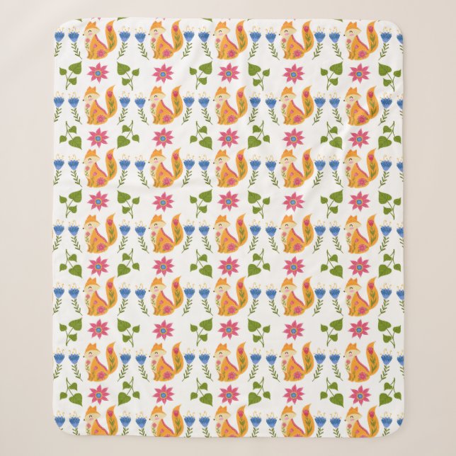 Couverture Sherpa Motif floral rusé assez en pastel (Devant)