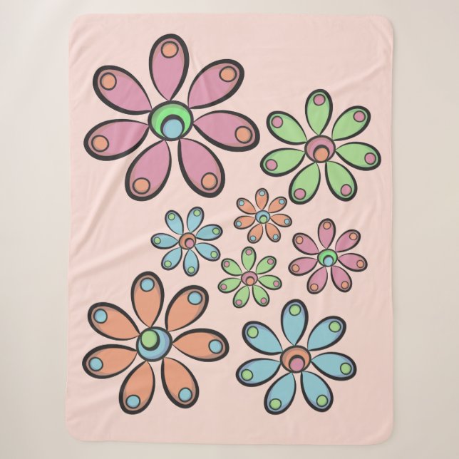 Couverture Sherpa Motif floral Sherpa Blanket (Devant)