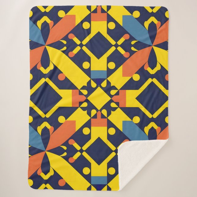 Couverture Sherpa Motif géométrique Abstrait (Devant)