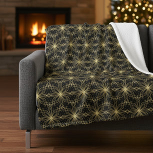 Couverture Sherpa Motif Géométrique Abstrait de Rayon de Soleil en O