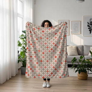 Couverture Sherpa Motif géométrique des pois rouges et roses