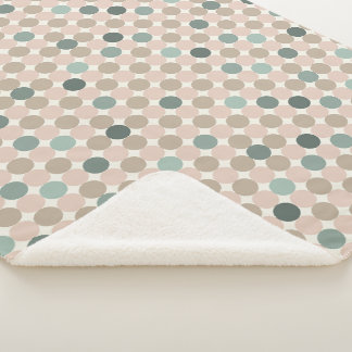 Couverture Sherpa Motif géométrique des pois verts et roses