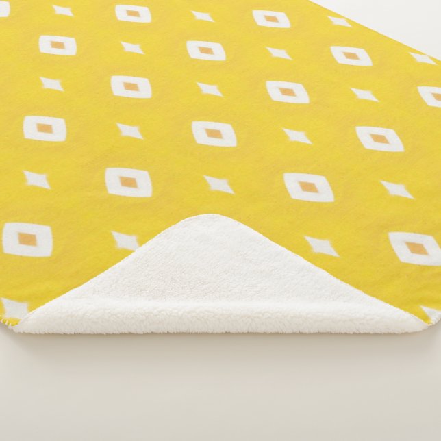 Couverture Sherpa Motif géométrique jaune moderne (3/4)