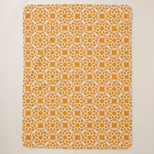 Couverture Sherpa Motif géométrique sans couture orange blanc