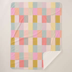 Couverture Sherpa Motif géométrique simple Pastels jolis