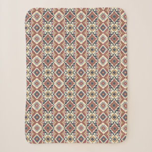 Couverture Sherpa motif géométrique tribal