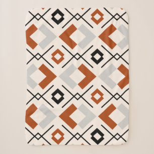 Couverture Sherpa motif géométrique tribal rétro