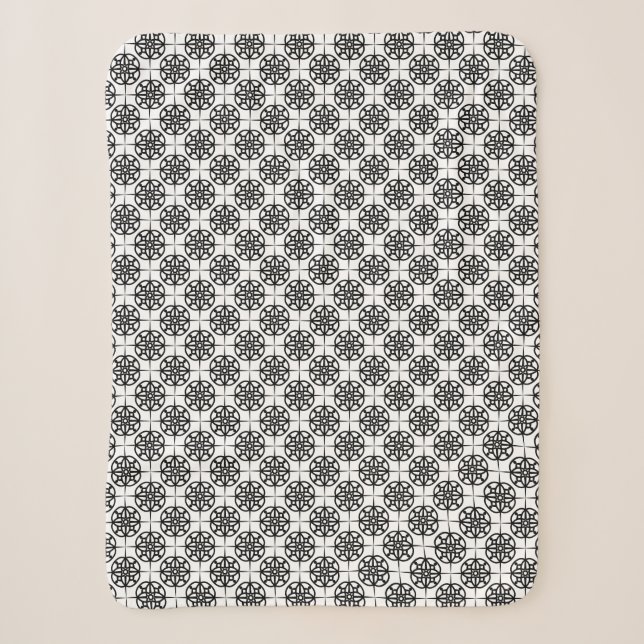 Couverture Sherpa Motif géométrique Vibe rétro classique (Devant)
