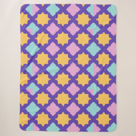 Couverture Sherpa Motif géométrique vibrant aux couleurs vives