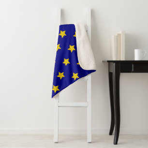 Couverture Sherpa Motif Gold Stars, Bleu Marine, Exclusive
