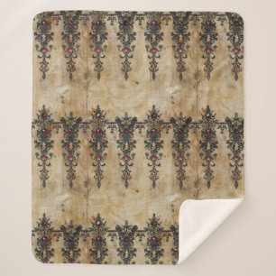 Couverture Sherpa Motif gothique en dentelle rubis victorien (3)